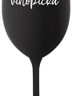 VÍNOPIČKA - čierny pohár na víno 350 ml