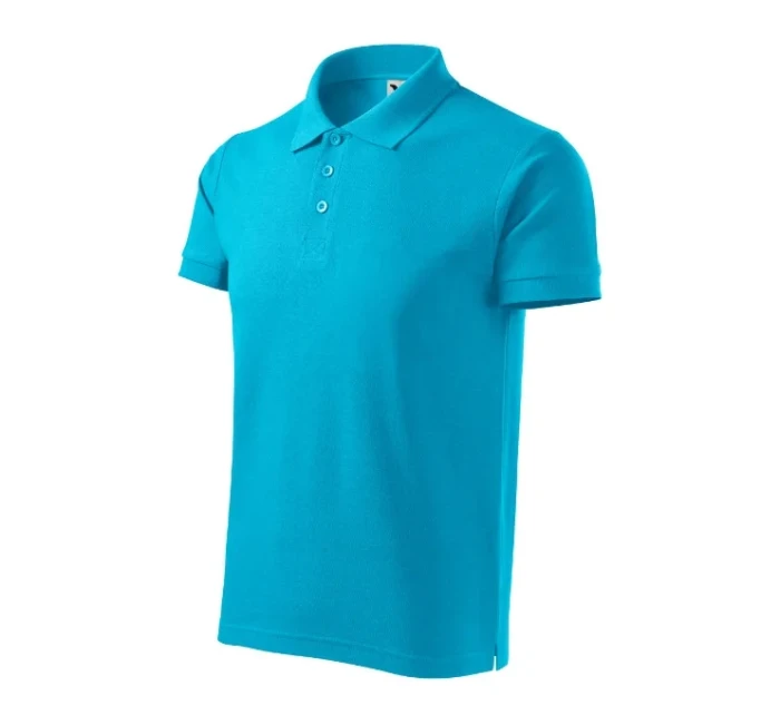 Bavlnené ťažké pánske polo tričko tyrkysové