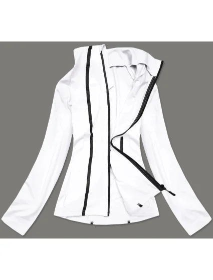 Bílá dámská mikina s nízkým stojáčkem model 17117218 - J.STYLE Bílá dámská mikina s nízkým stojáčkem model 17117218 - J.STYLE