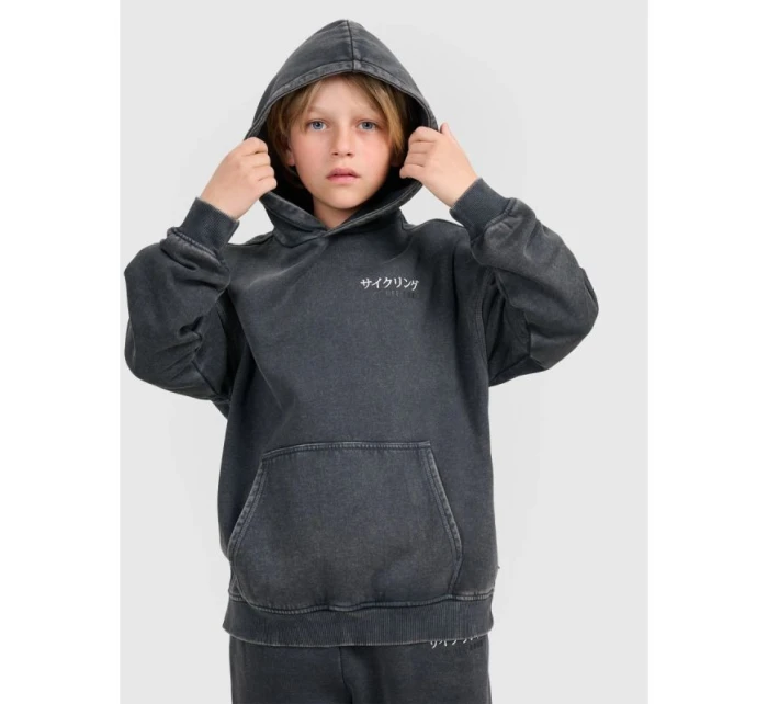 Chlapčenská mikina bez prúžkov s kapucňou 4F 4FJRAW25TSWSM2344-22S Chlapčenská mikina bez prúžkov s kapucňou 4F 4FJRAW25TSWSM2344-22S