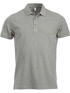 Classic S/S Pánské piqué polo z těžké bavlny grey melange model 22457058 - Clique