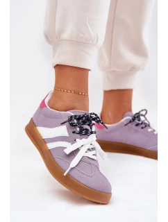 Nízké Dámské Tenisky S Šněrováním Fialové model 21689775 - Boto