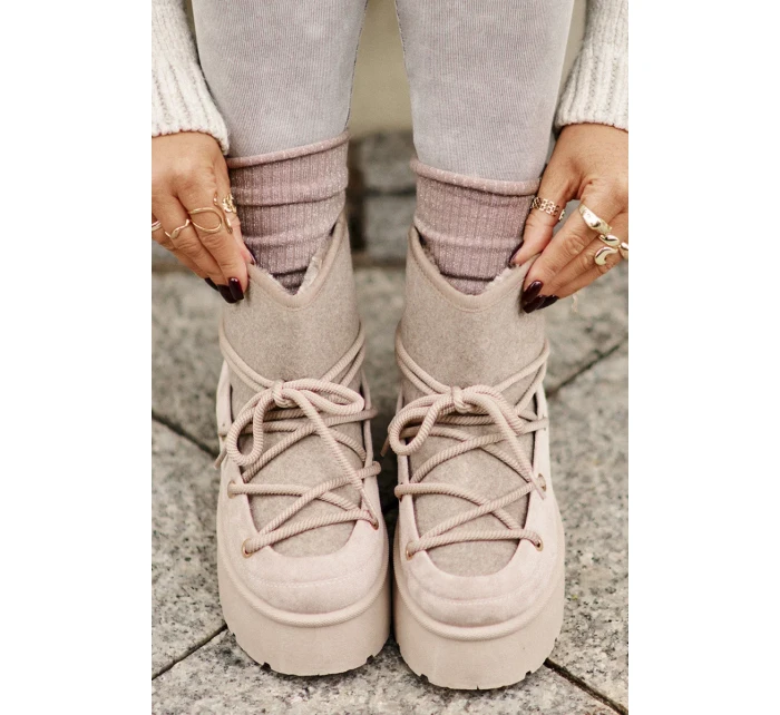 Snežnice s viazaním na platforme béžové Mavora Snežnice s viazaním na platforme béžové Mavora