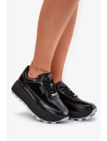 Dámske kožené tenisky na platforme Big Star HI-POLY SYSTEM - čierne