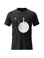 Pánske bavlnené tričko s potlačou - LITTLE PRINCE - čierne