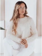 Dámsky sveter BRAVINA ecru FashionStreet MY2527 Dámsky sveter BRAVINA ecru FashionStreet MY2527