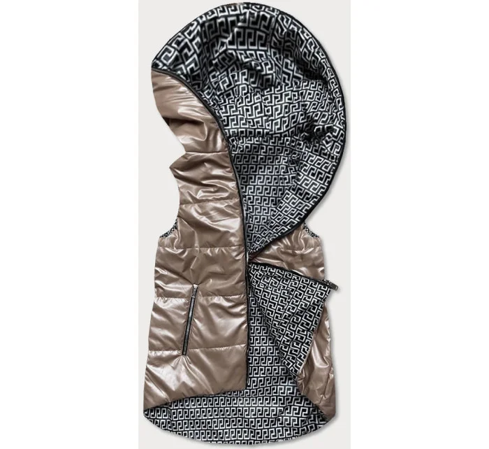 oboustranná dámská vesta v barvě cappuccino model 17189770 - S'WEST oboustranná dámská vesta v barvě cappuccino model 17189770 - S'WEST