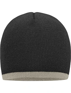 MB Pletená čepice s kontrastním lemem 03. grey grey melange model 22496233 - Daiber