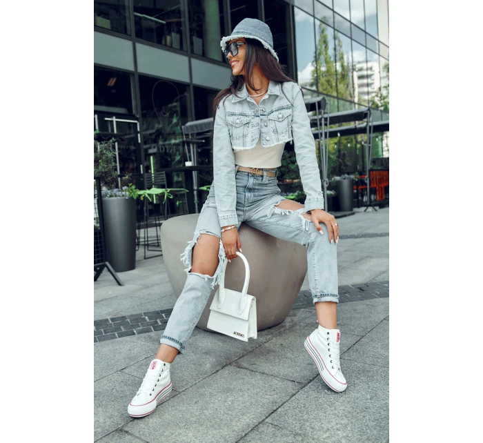 Dámské vysoké textilní tenisky na platformě Big Star model 21608464 Bílá - Big Star Shoes Dámské vysoké textilní tenisky na platformě Big Star model 21608464 Bílá - Big Star Shoes