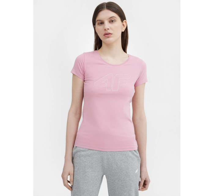 Dámske tričko s potlačou 4FSS23TTSHF583-56S svetlo ružové - 4F