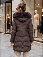 Kurtka damska zimowa pikowana z kapturem fioletowa model 22404740 - FashionStreet Kurtka damska zimowa pikowana z kapturem fioletowa model 22404740 - FashionStreet