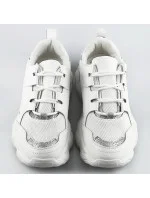 Biele dámske šnurovacie tenisky "sneakers" (172)