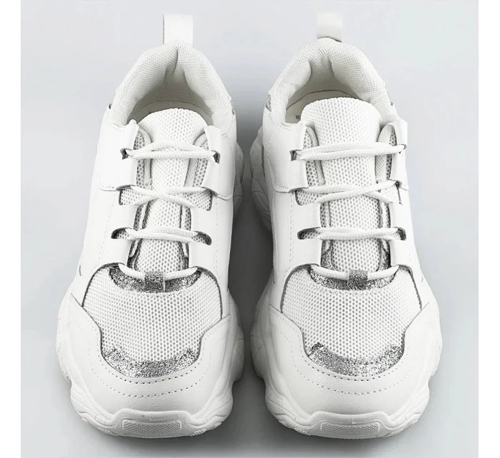 Biele dámske šnurovacie tenisky "sneakers" (172)