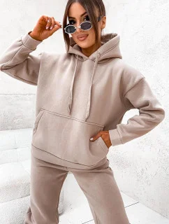 Béžová bavlněná hrubší dámská tepláková souprava model 21463537 - Moon