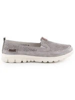 Dámske kožené ažurové topánky sivej farby eVento 9802 Dámske kožené ažurové topánky sivej farby eVento 9802