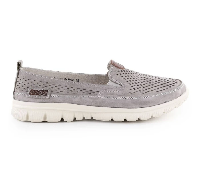 Dámske kožené ažurové topánky sivej farby eVento 9802 Dámske kožené ažurové topánky sivej farby eVento 9802