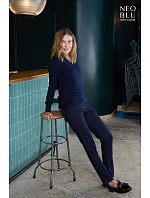 NEOBLU Sullivan Women Dámsky sveter s výstrihom do V 24.3988 night blue NEOBLU Sullivan Women Dámsky sveter s výstrihom do V 24.3988 night blue
