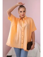 Bavlnené tričko s krátkym rukávom marhuľová