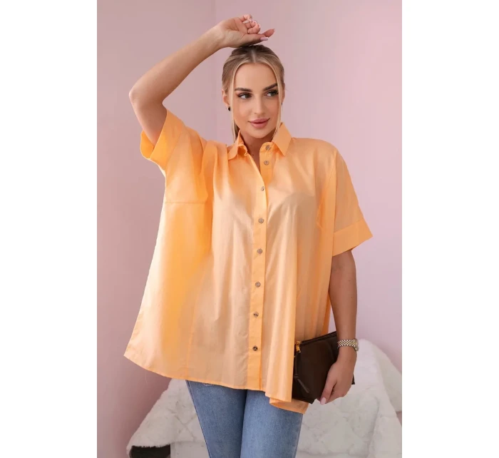 Bavlnené tričko s krátkym rukávom marhuľová