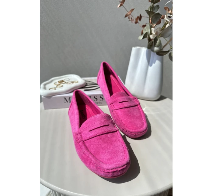 Damskie Zamszowe Mokasyny Różowe Lenvie