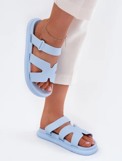 Gumowe Klapki Damskie Z Paskiem Niebieskie Tavirae