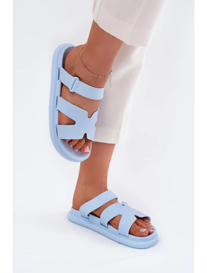 Gumowe Klapki Damskie Z Paskiem Niebieskie Tavirae Gumowe Klapki Damskie Z Paskiem Niebieskie Tavirae