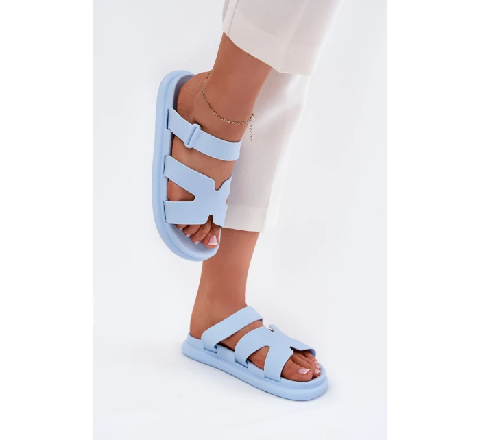 Gumowe Klapki Damskie Z Paskiem Niebieskie Tavirae Gumowe Klapki Damskie Z Paskiem Niebieskie Tavirae