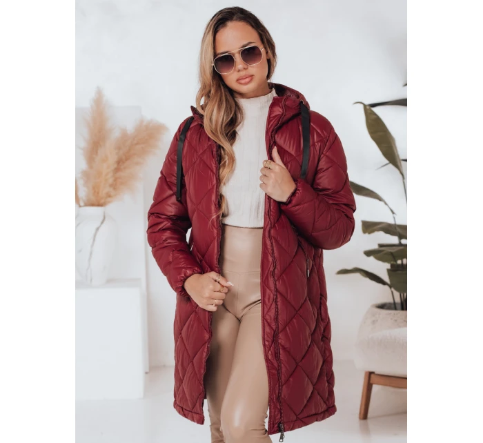 Dámská zimní bunda bordó prošívaná Dstreet model 21990821 - FashionStreet