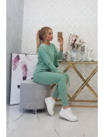 Souprava s oversize halenkou tmavě mátové barvy