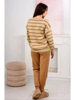 Svetr set Pruhovaná mikina + Kalhoty Velbloud Svetr set Pruhovaná mikina + Kalhoty Velbloud
