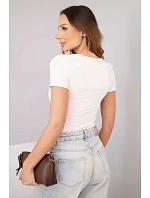 Dámská bambusová halenka s krátkým rukávem a širokým výstřihem basic pudrově růžová Dámská bambusová halenka s krátkým rukávem a širokým výstřihem basic pudrově růžová