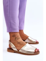 Kožené sandály zlaté model 21617472 - Zazoo