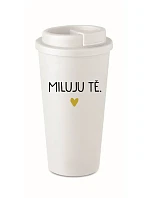 MILUJU TĚ. - bílý termohrnek 475 ml MILUJU TĚ. - bílý termohrnek 475 ml