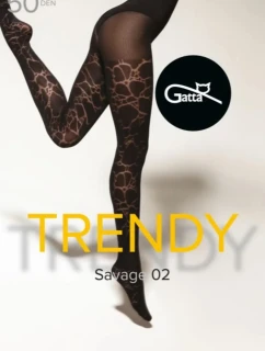 Dámské punčochové kalhoty Savage 02 / 50 den Černá vzor - Gatta