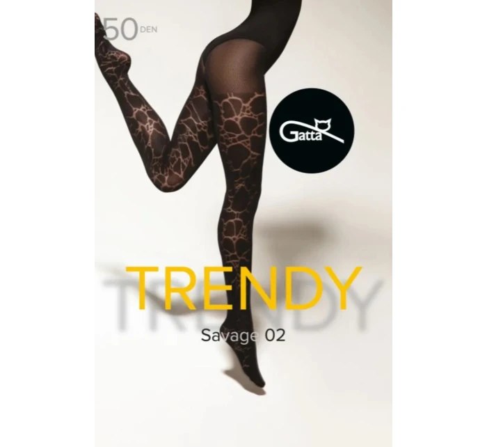 Dámské punčochové kalhoty Savage 02 / 50 den Černá vzor - Gatta