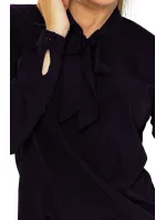Čierna blúzka s viazaním model 4977360
