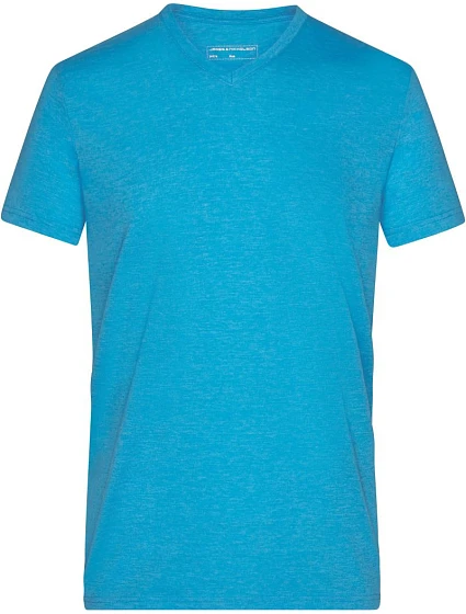 JN Pánské tričko s výstřihem do V 02.0 turquoise melange model 22494662 - Daiber JN Pánské tričko s výstřihem do V 02.0 turquoise melange model 22494662 - Daiber