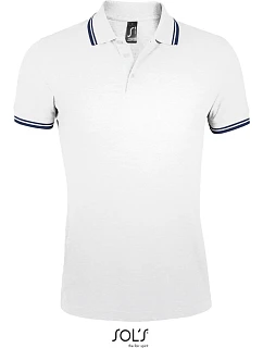 SOL'S Pasadena Men Pánske polo tričko z piké 25.0577 biele/námornícka modrá