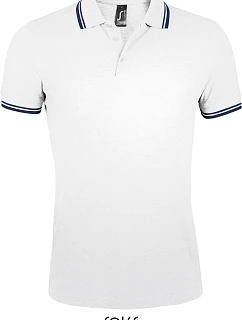 SOL'S Pasadena Men Pánske polo tričko z piké 25.0577 biele/námornícka modrá