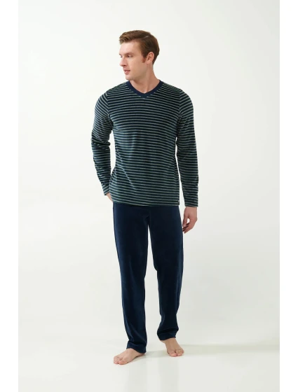 Sametové pruhované pyžamo model 20517127 - Vamp Sametové pruhované pyžamo model 20517127 - Vamp