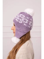 Dámská klapka na uši světle fialová model 20536199 - K-Fashion Dámská klapka na uši světle fialová model 20536199 - K-Fashion