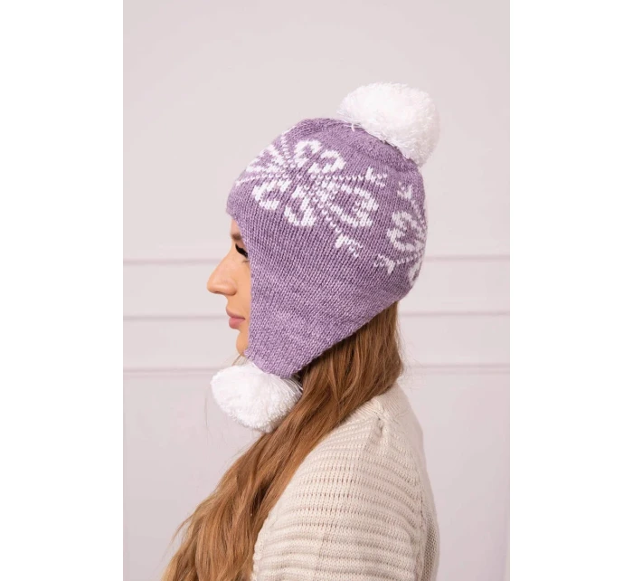 Dámská klapka na uši světle fialová model 20536199 - K-Fashion Dámská klapka na uši světle fialová model 20536199 - K-Fashion