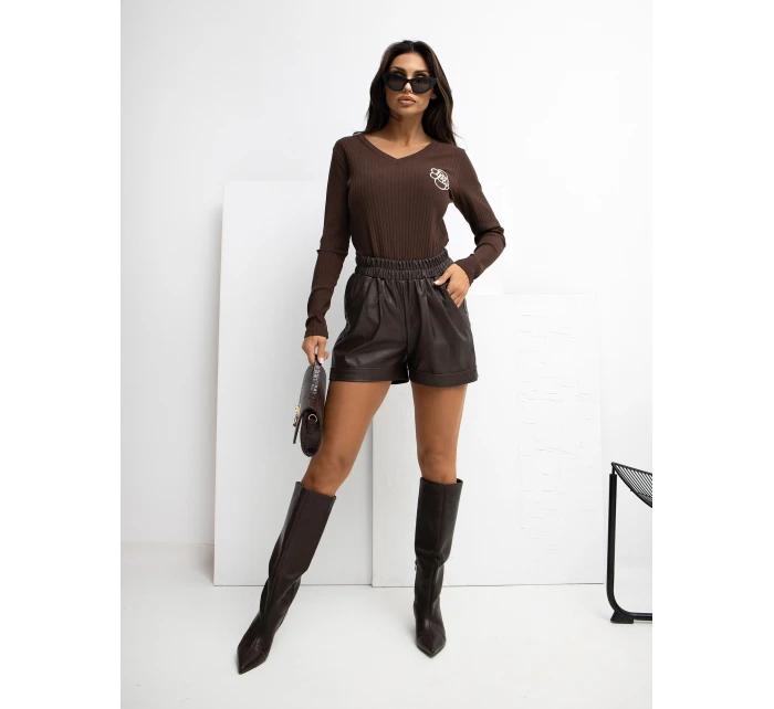 Bluzka RV BZ model 21776389 ciemny brązowy - FPrice Bluzka RV BZ model 21776389 ciemny brązowy - FPrice