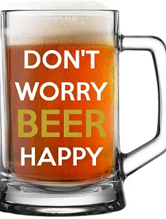 DON'T WORRY BEER HAPPY - pivný pohár 0,5 l