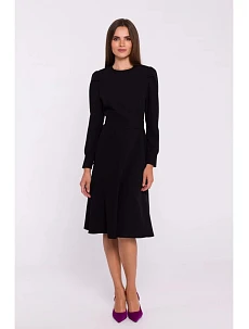 Roztiahnuté šaty S378 čierne - Stylove