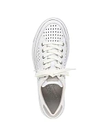 Rieker W RKR642 biele kožené ažurové topánky