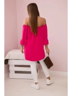 Španělská halenka s volánky na rukávu fuchsie Španělská halenka s volánky na rukávu fuchsie