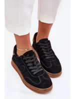 Zamszowe Sneakersy Damskie Big Star RR274851 HI-POLY SYSTEM Czarne