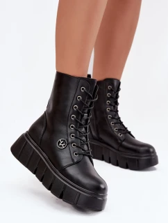 Botki Workery Damskie Na Platformie Ocieplane Vinceza 58588 Czarne