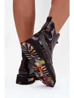 Lakované dámské obuv z přírodní kůže s bordó model 21712396 - Artiker Lakované dámské obuv z přírodní kůže s bordó model 21712396 - Artiker